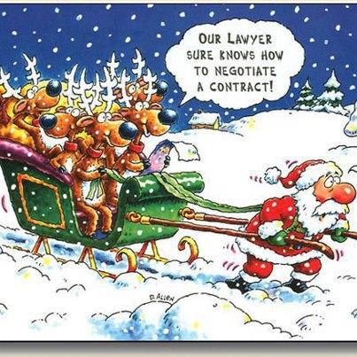 олени и Санта