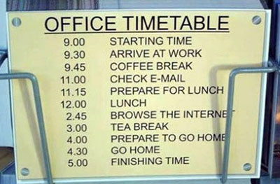 расписание в офисе